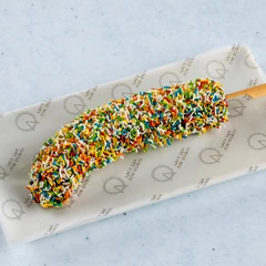 Frozen Banana with Rainbow Sprinkles